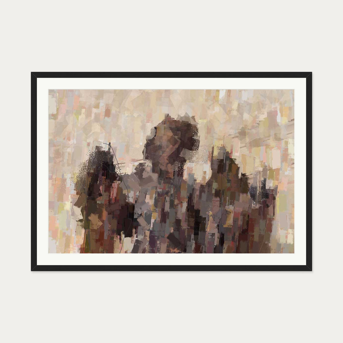 Angels Of Paris Art Print — 70 x 100 cm — Black Frame