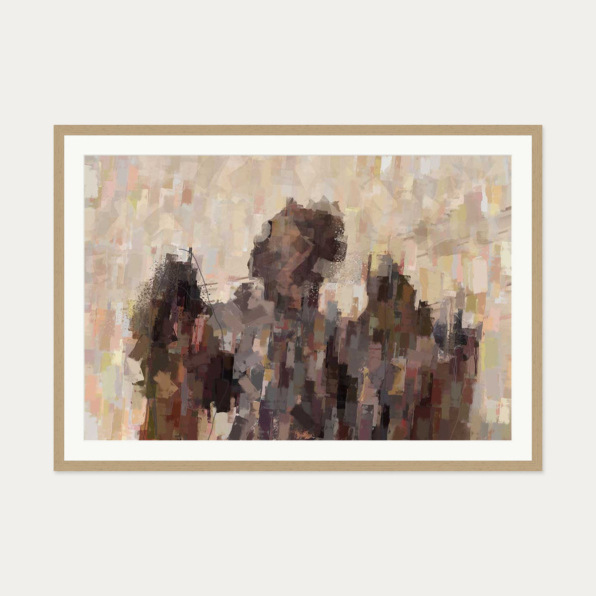 Angels Of Paris Art Print — 70 x 100 cm — Oak Frame