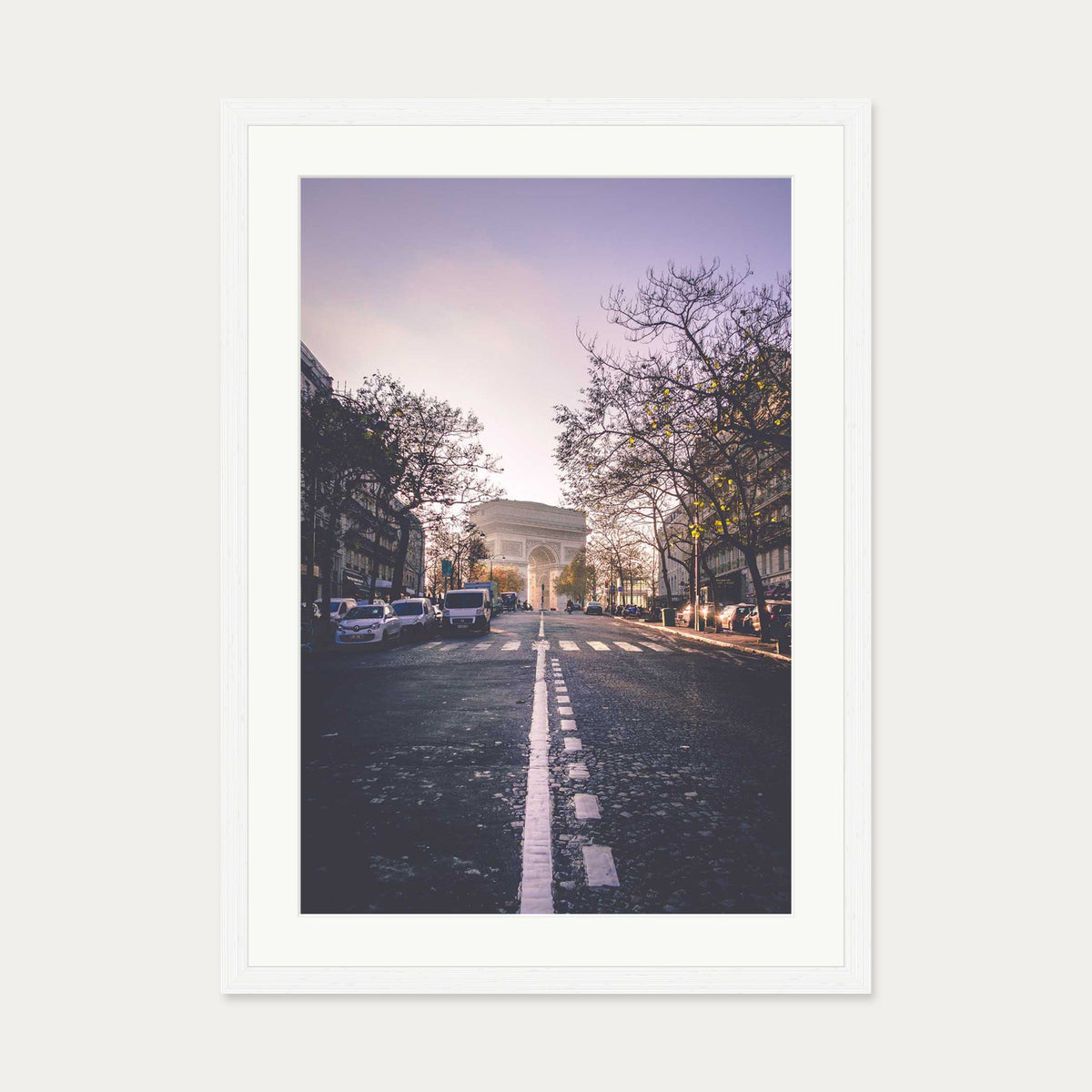Arc De Triomphe Art Print — 50 x 70 cm — White Frame