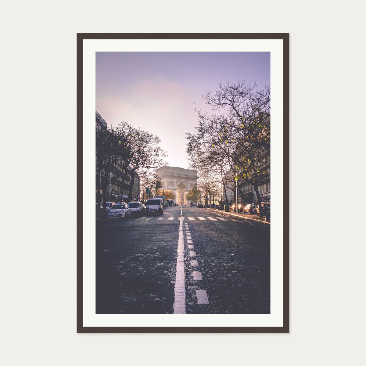 Arc De Triomphe Art Print — 70 x 100 cm — Brown Frame