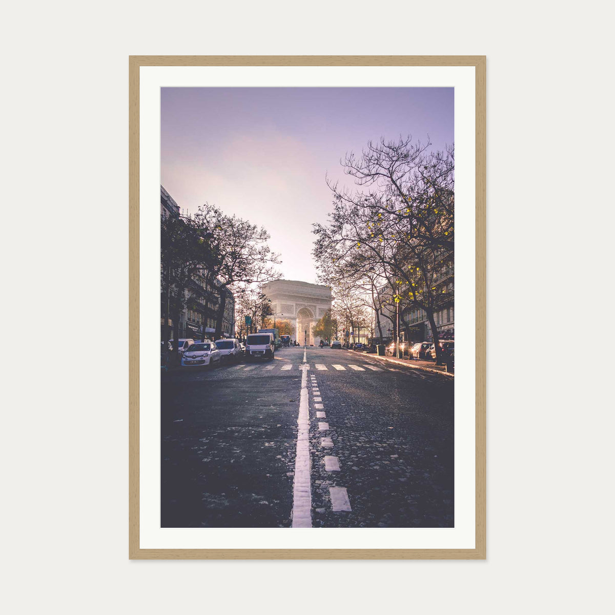 Arc De Triomphe Art Print — 70 x 100 cm — Oak Frame