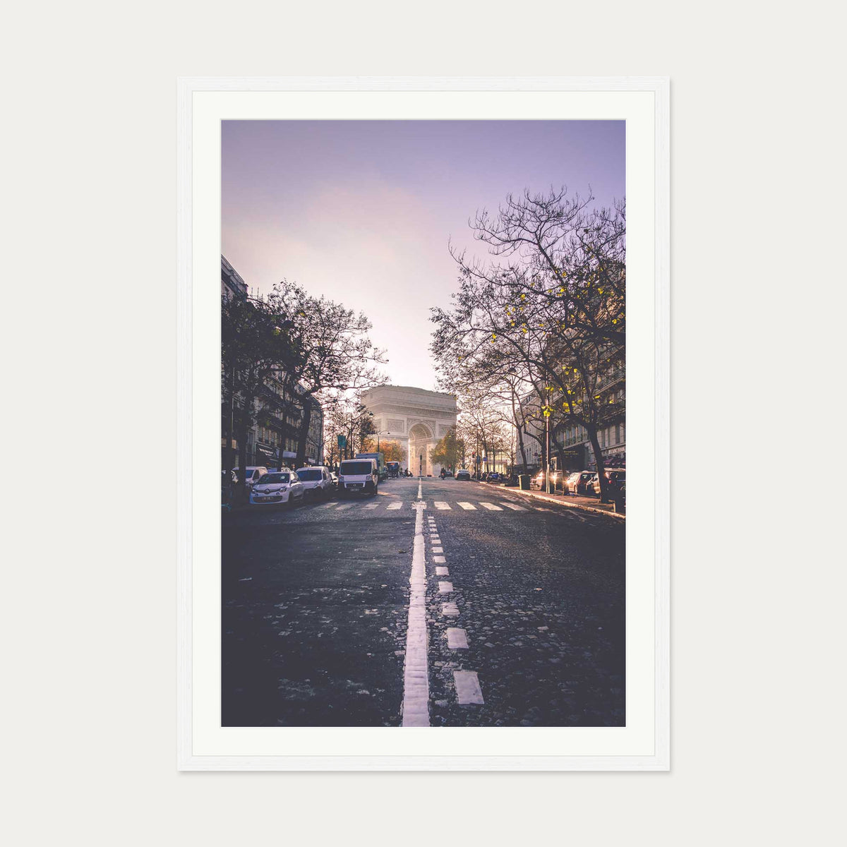 Arc De Triomphe Art Print — 70 x 100 cm — White Frame