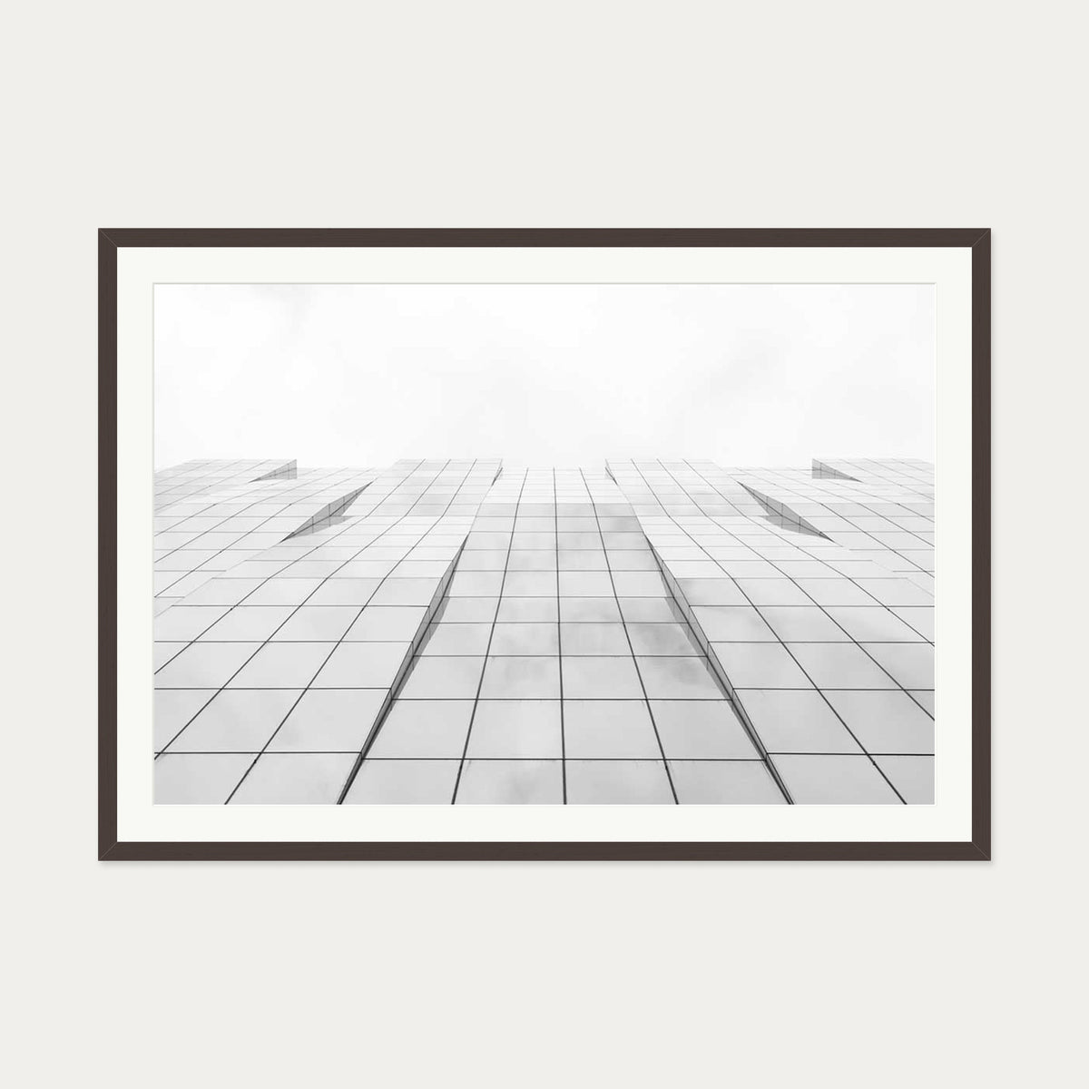 Architectural Geometry II Wall Art Print — 70 x 100 cm — Brown Frame