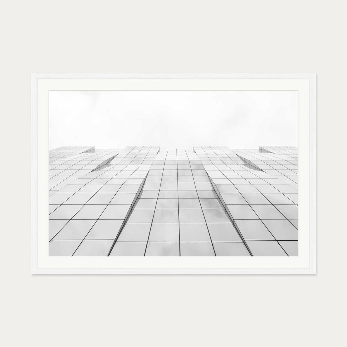 Architectural Geometry II Wall Art Print — 70 x 100 cm — White Frame