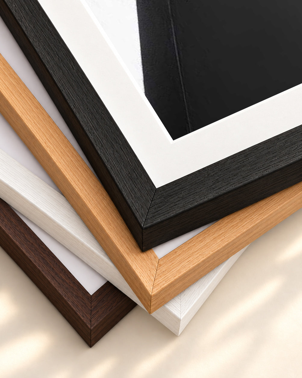Architectural Geometry III Wall Art Print — framed print corner with 5 cm mount and bevel