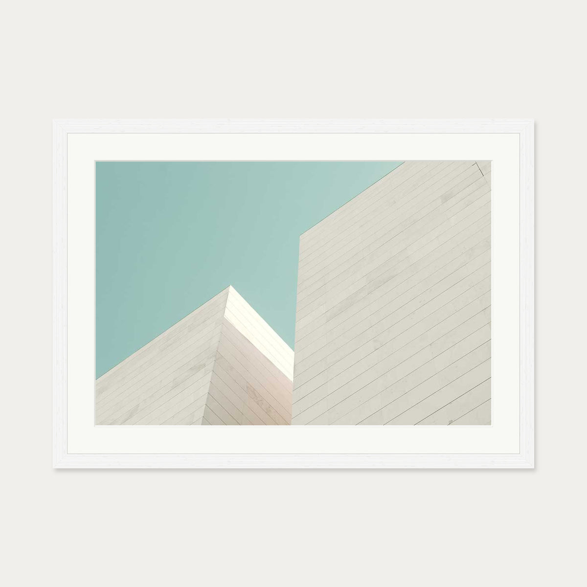 Architectural Geometry Wall Art Print — 50 x 70 cm — White Frame