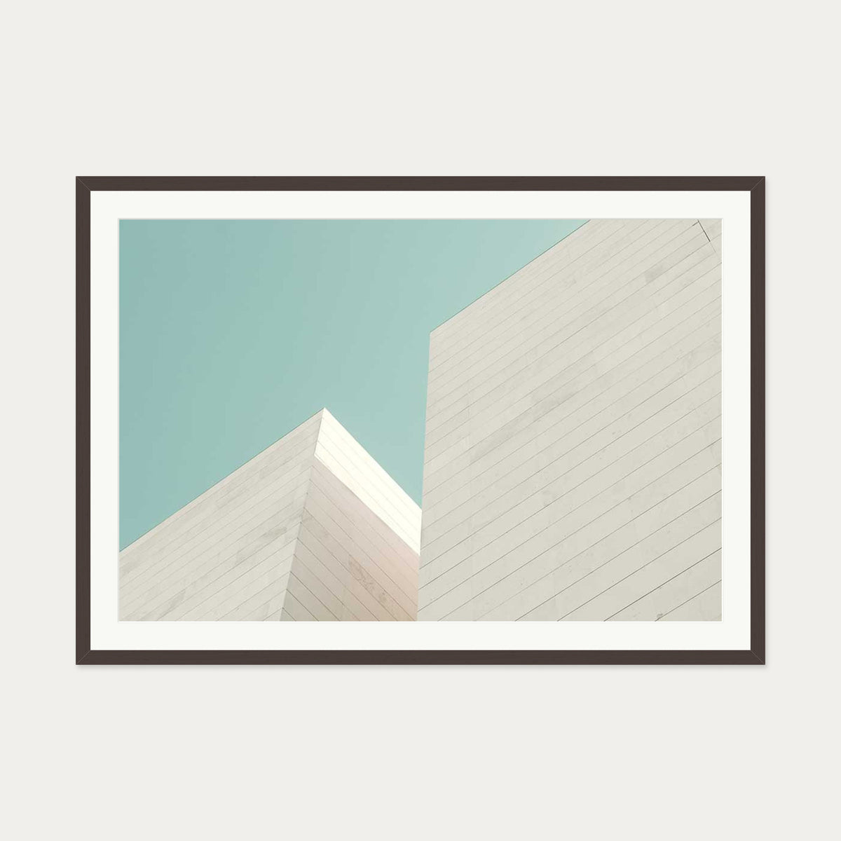 Architectural Geometry Wall Art Print — 70 x 100 cm — Brown Frame