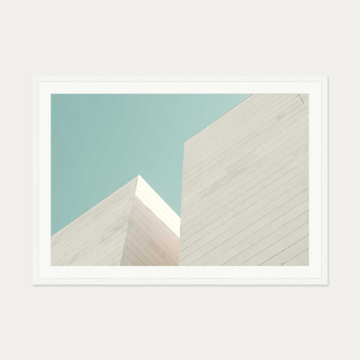 Architectural Geometry Wall Art Print — 70 x 100 cm — White Frame