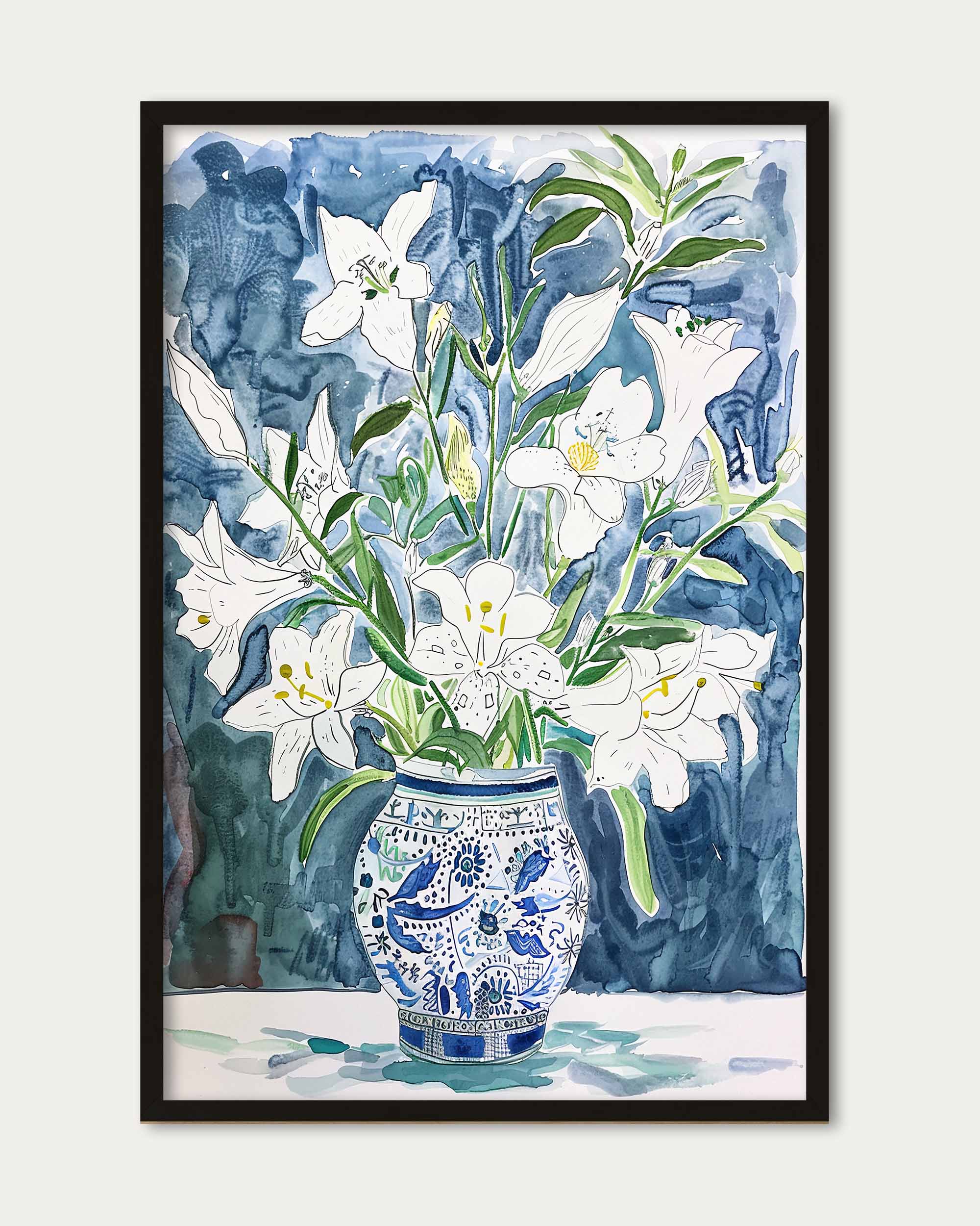 White Flowers Wall Art