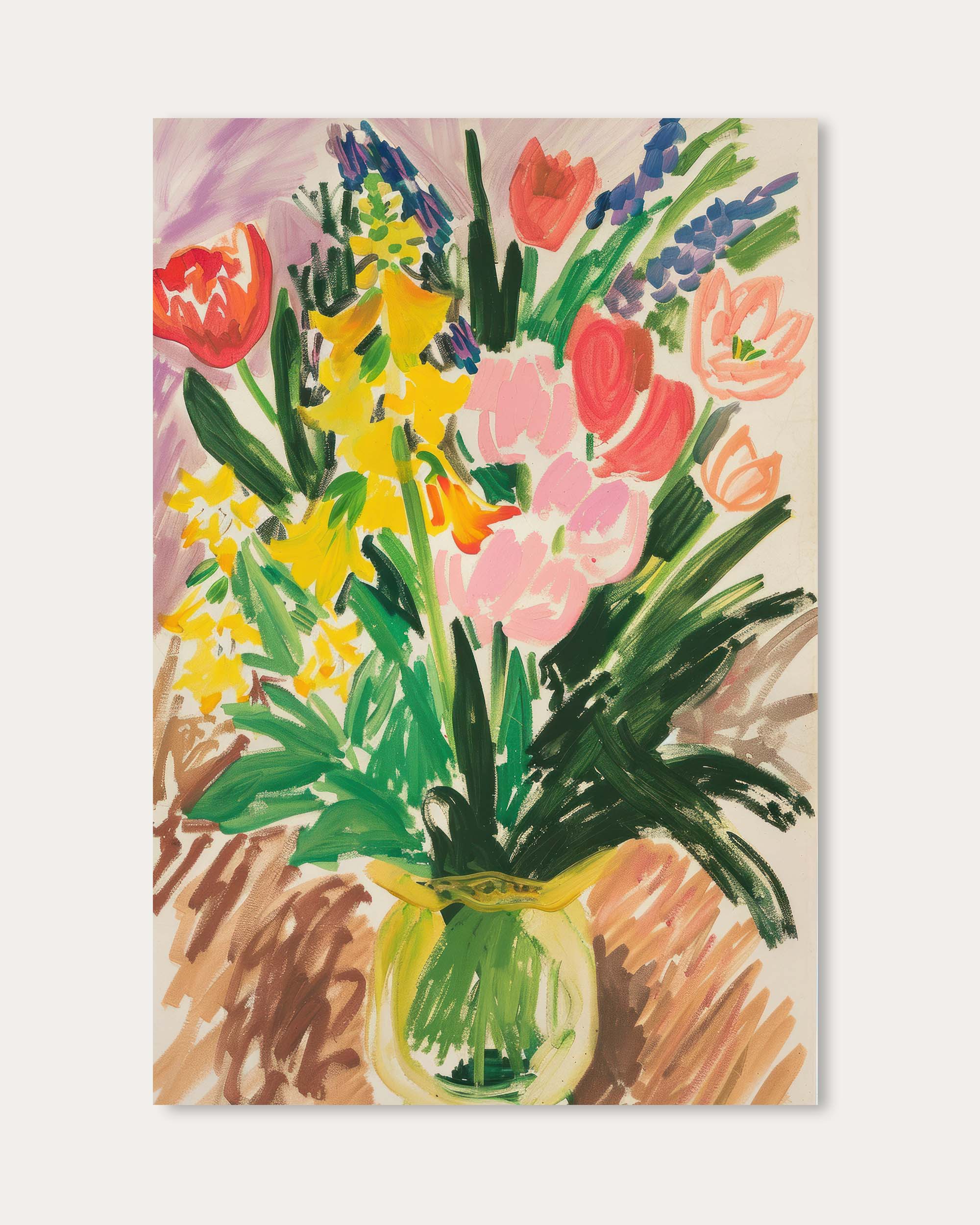 Colourful Flowers Sketch Wall Art