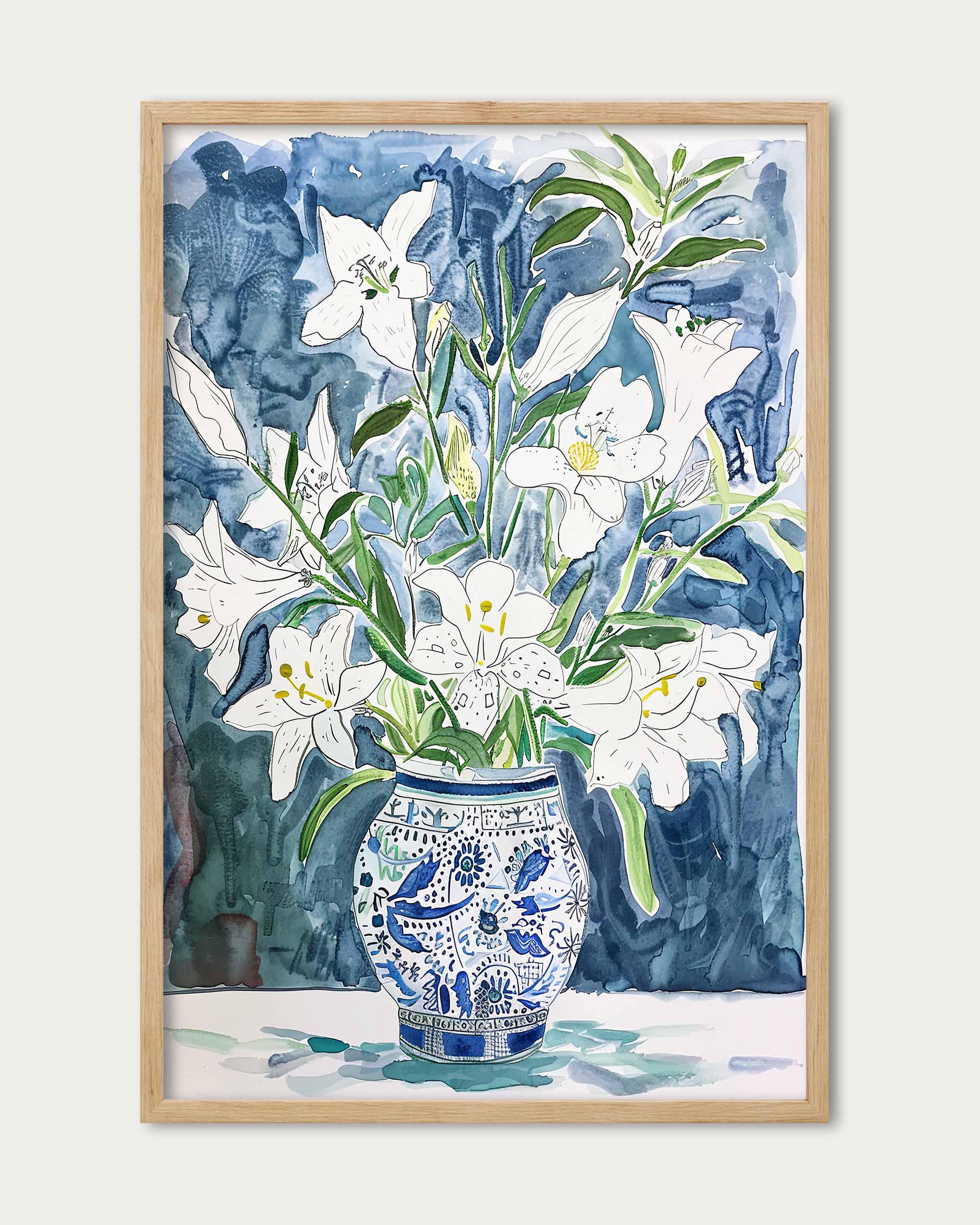 White Flowers Wall Art