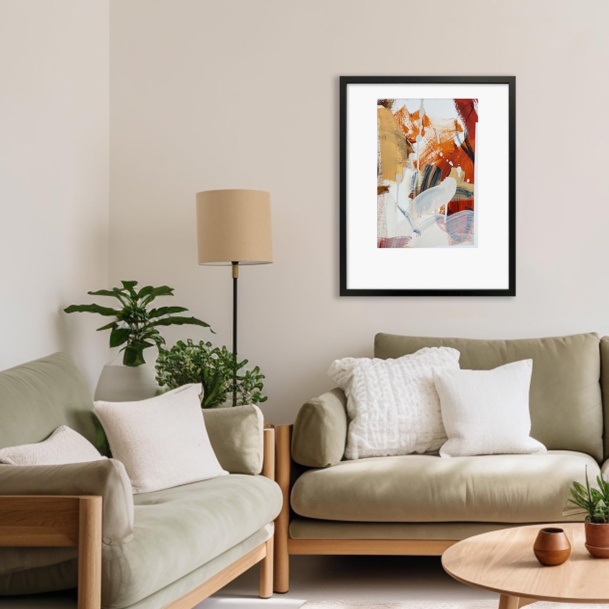 Composition 3 Framed Original Painting-Abstract House