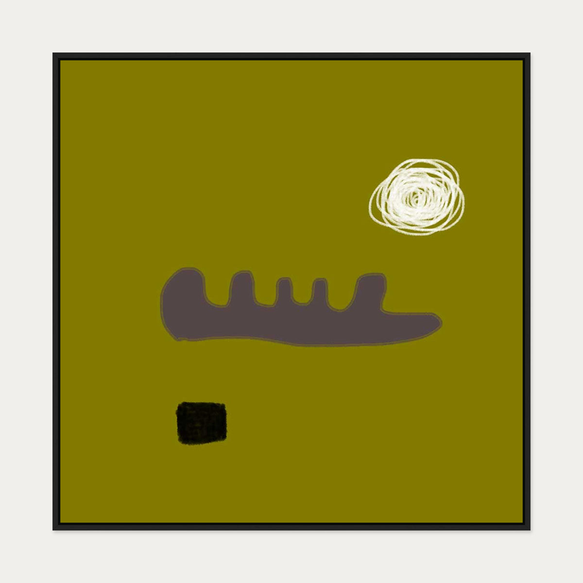 Aubergine On Suede Canvas Art — 100 x 100 cm — Black Frame