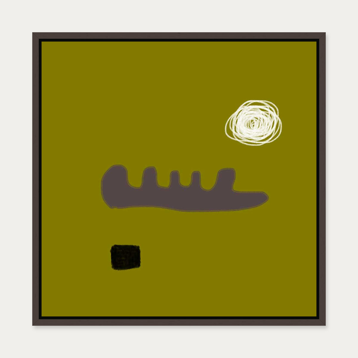 Aubergine On Suede Canvas Art — 50 x 50 cm — Brown Frame