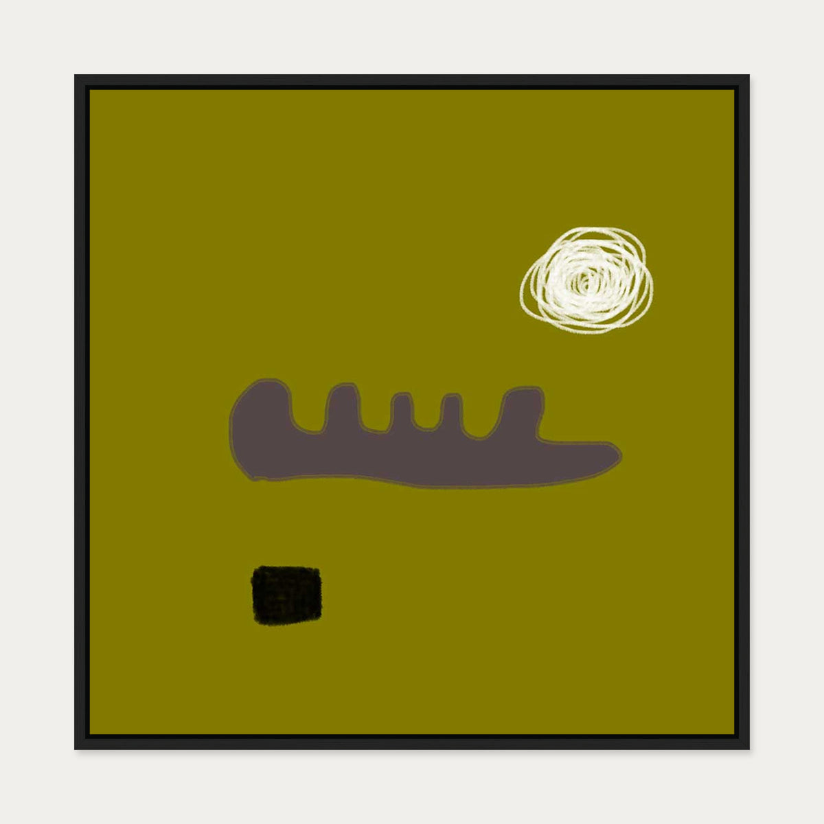 Aubergine On Suede Canvas Art — 70 x 70 cm — Black Frame