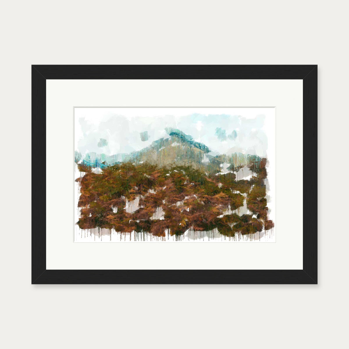 Autumn Mountain Views Art Print — 30 x 40 cm — Black Frame