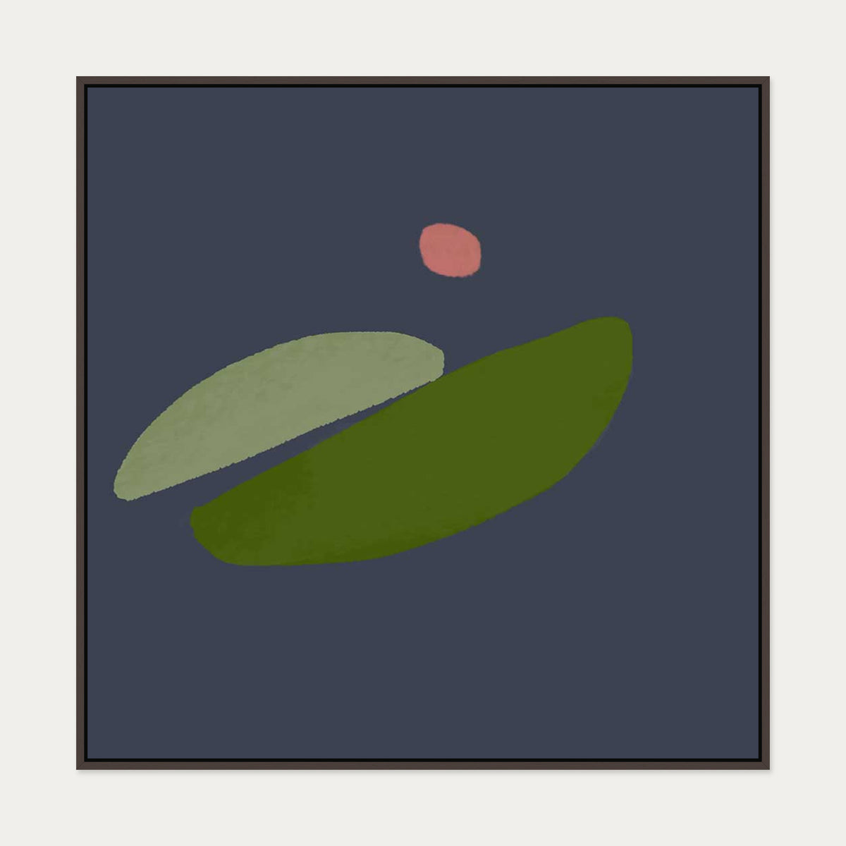 Avocado Dreaming Canvas Art — 100 x 100 cm — Brown Frame