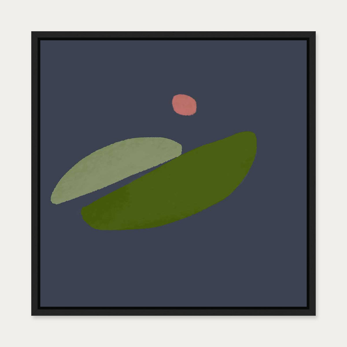 Avocado Dreaming Canvas Art — 50 x 50 cm — Black Frame