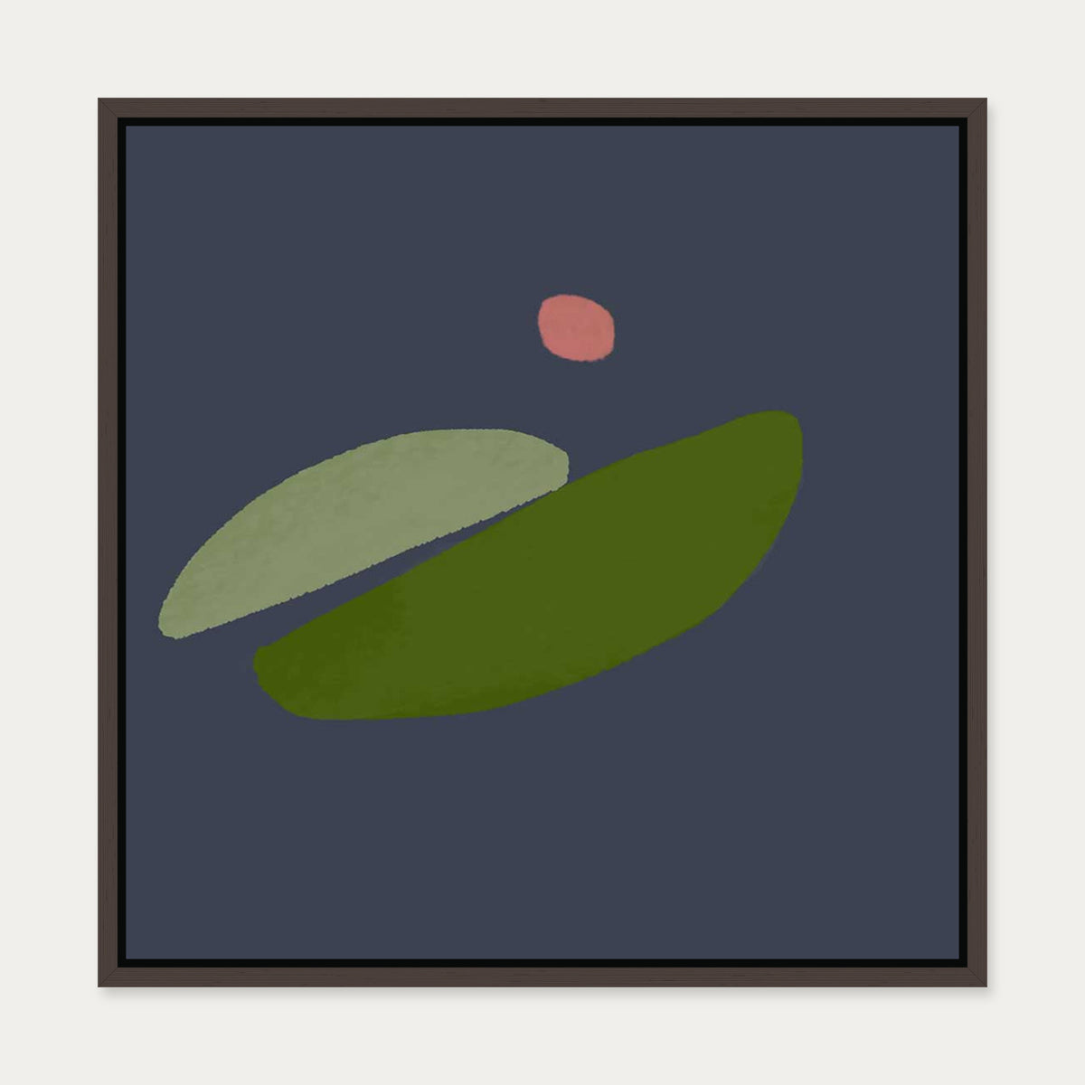 Avocado Dreaming Canvas Art — 50 x 50 cm — Brown Frame