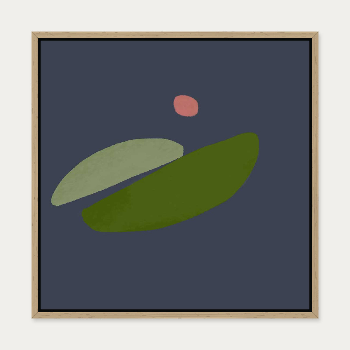 Avocado Dreaming Canvas Art — 50 x 50 cm — Oak Frame
