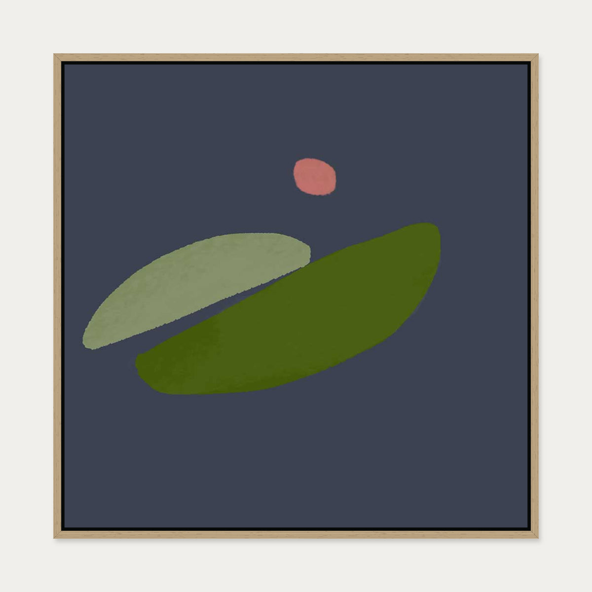 Avocado Dreaming Canvas Art — 70 x 70 cm — Oak Frame