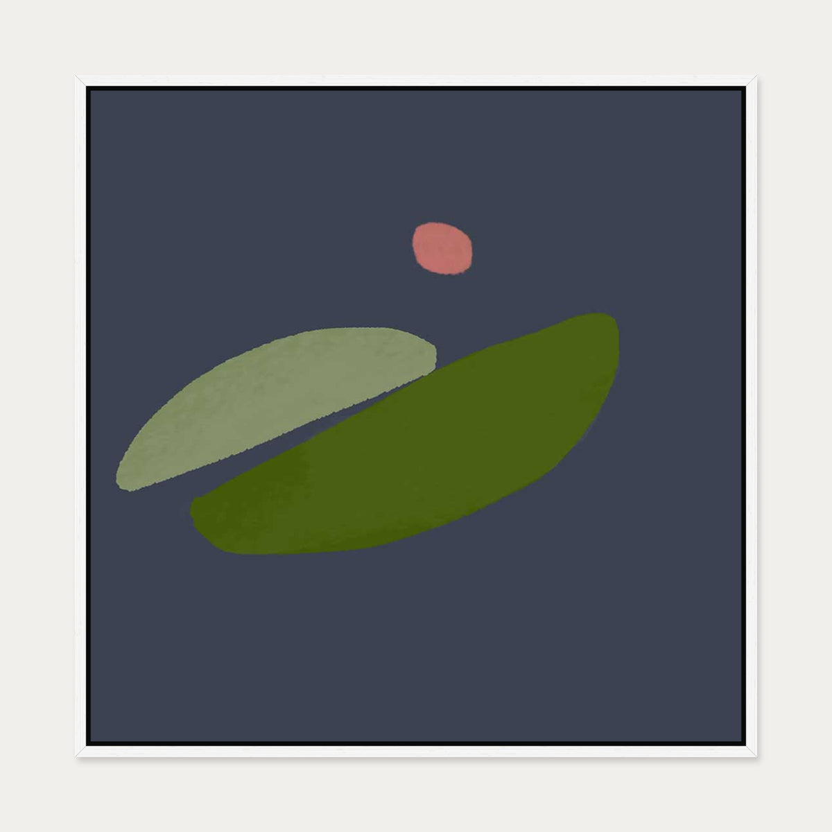 Avocado Dreaming Canvas Art — 70 x 70 cm — White Frame