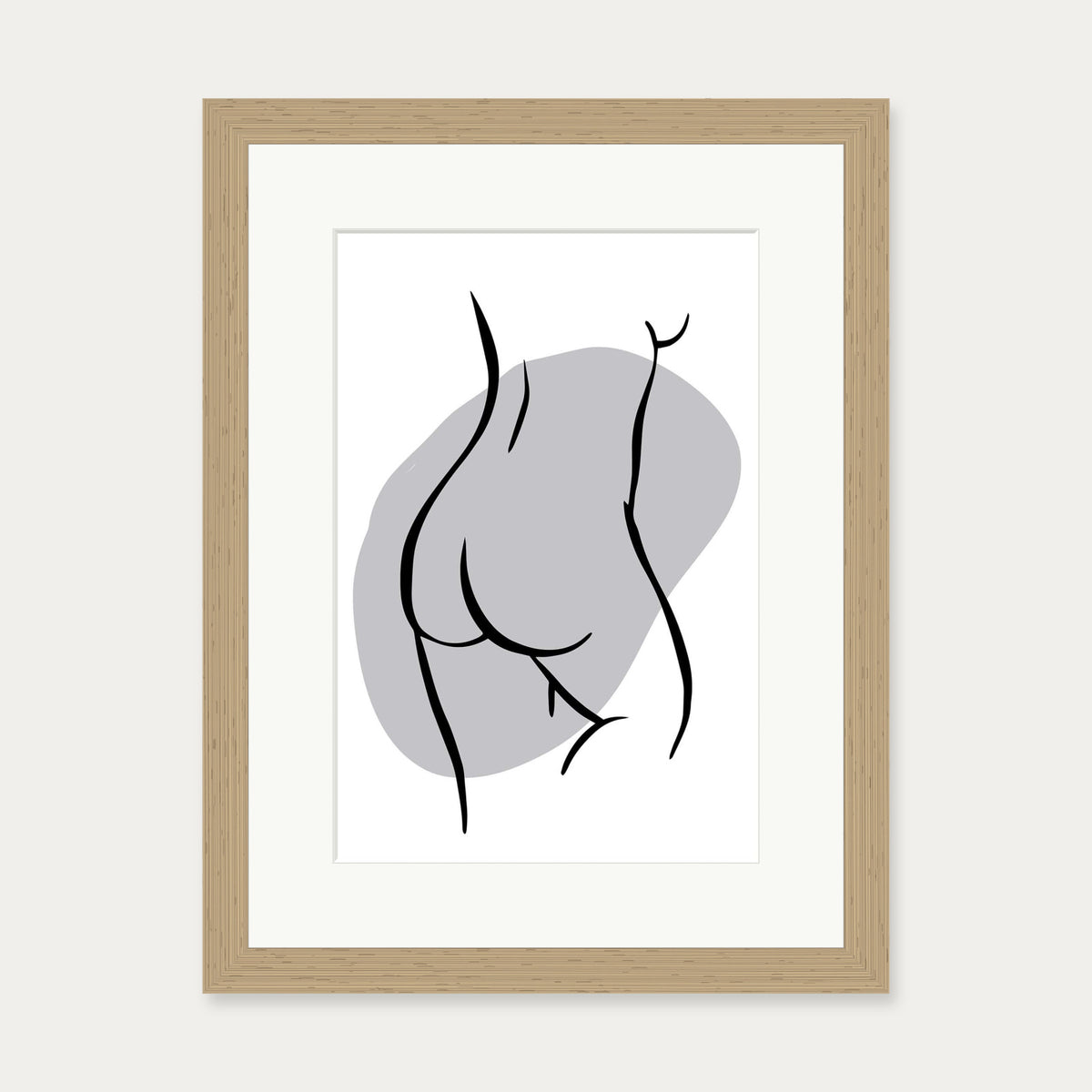 Back Figure Art Print — 30 x 40 cm — Oak Frame