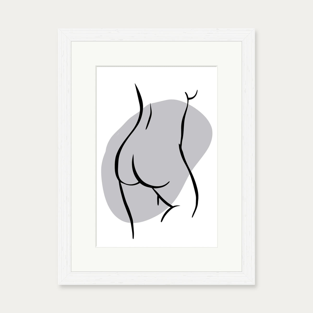 Back Figure Art Print — 30 x 40 cm — White Frame
