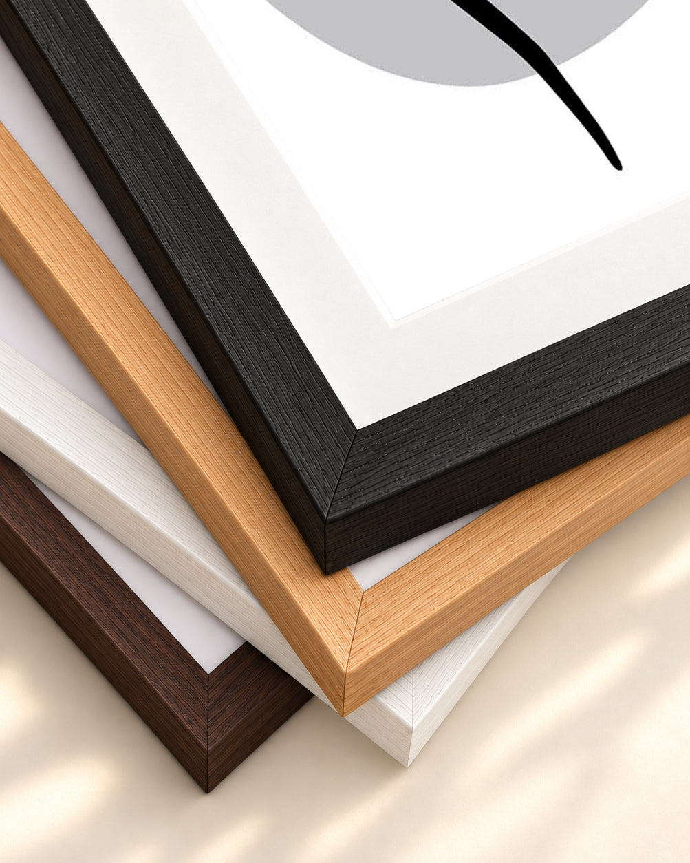 Back Figure Art Print — framed print corner with 5 cm mount and bevel