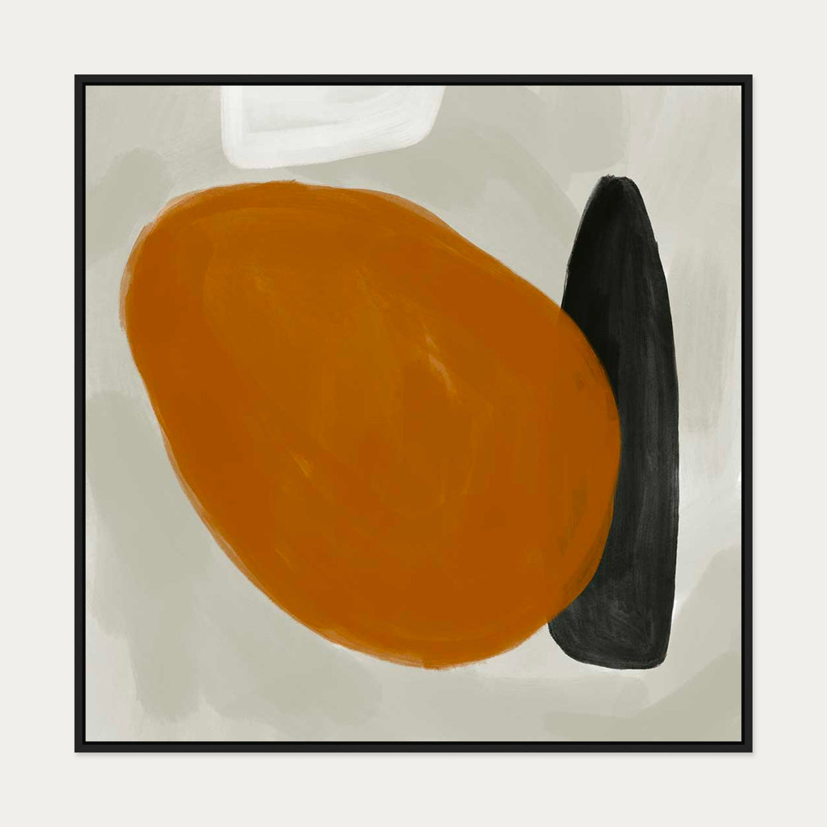 Balancing Act Burnt Orange Canvas Art — 100 x 100 cm — Black Frame