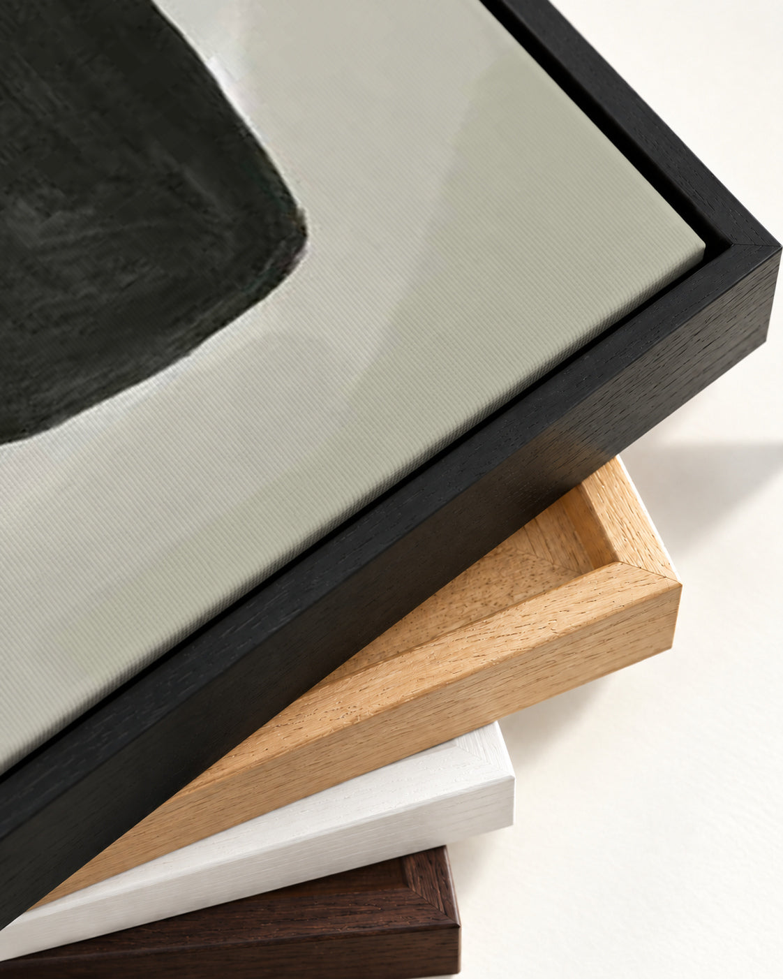 Balancing Act Burnt Orange Canvas Art — framed canvas corner and wrapped canvas detail