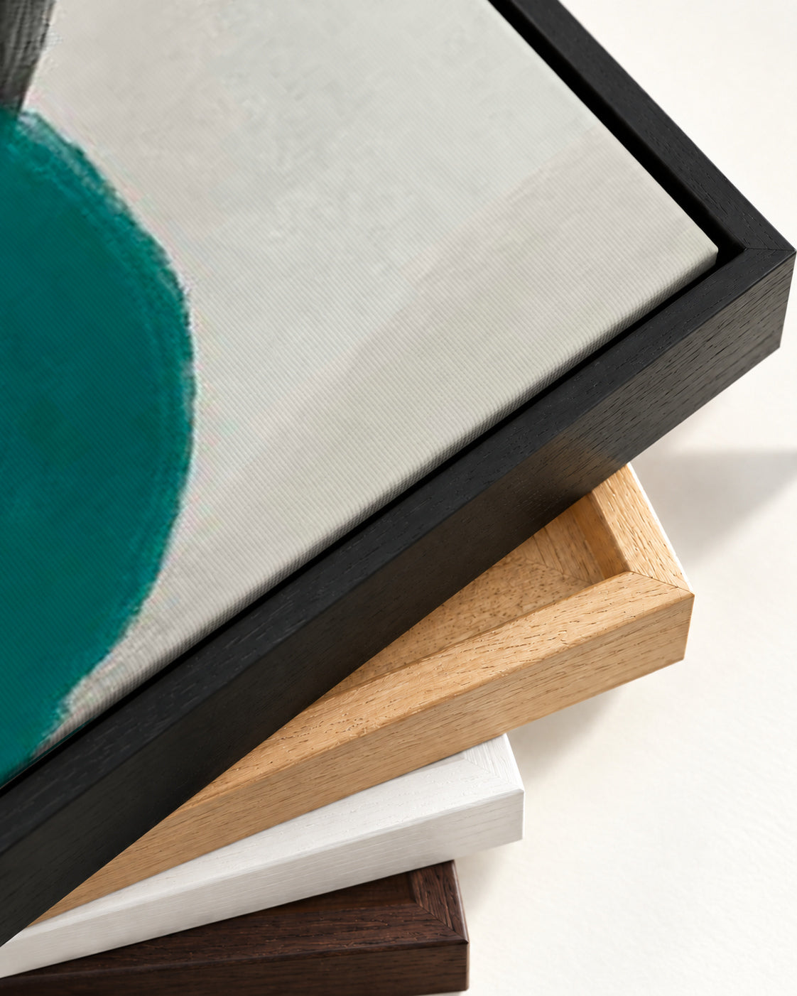 Balancing Act Organic Canvas Art — framed canvas corner and wrapped canvas detail
