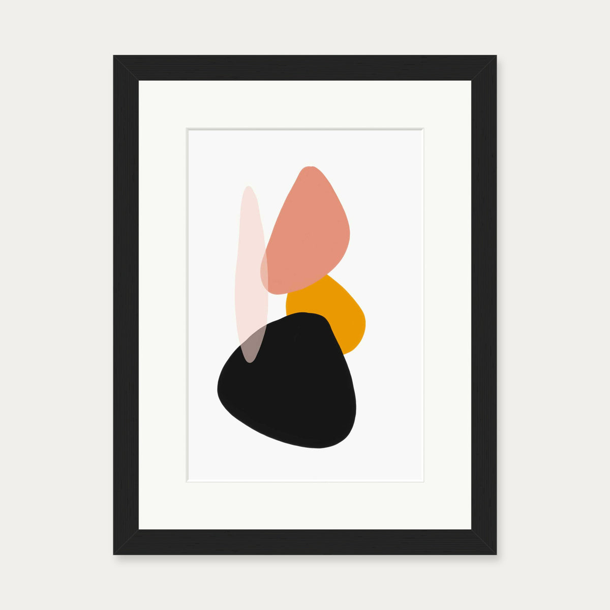 Balancing Shapes Art Print — 30 x 40 cm — Black Frame