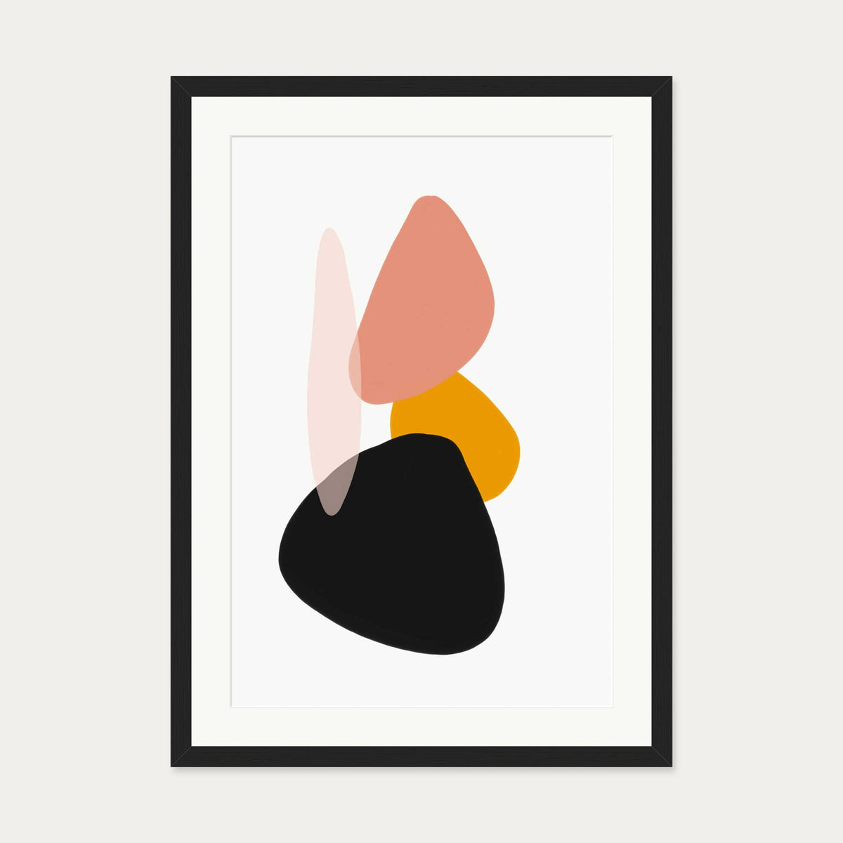 Balancing Shapes Art Print — 50 x 70 cm — Black Frame