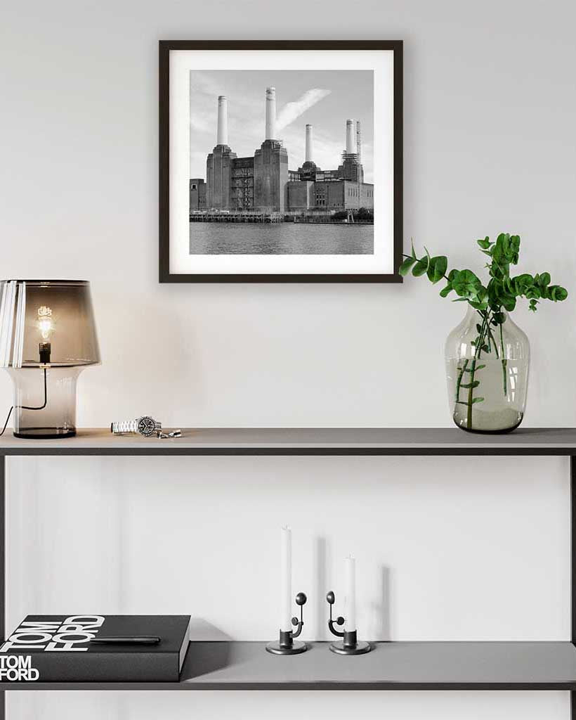 Battersea Power Station Monochrome Art Print
