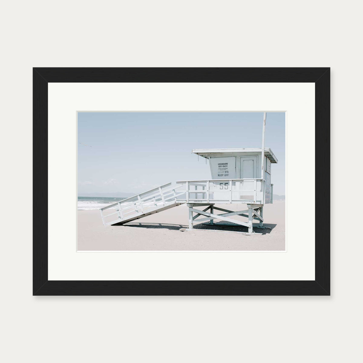 Beach House Wall Art Print — 30 x 40 cm — Black Frame