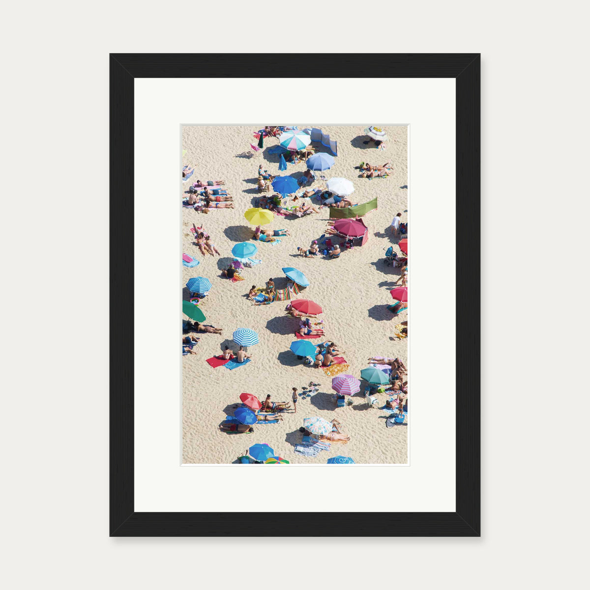 Beach Umbrella Wall Art Print — 30 x 40 cm — Black Frame