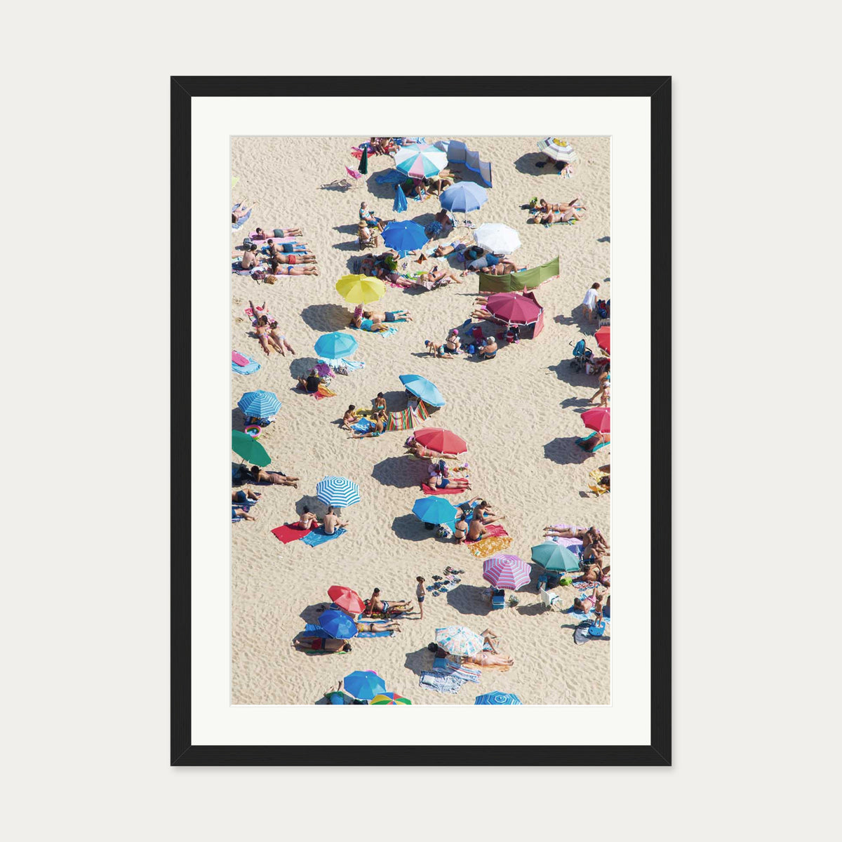 Beach Umbrella Wall Art Print — 50 x 70 cm — Black Frame