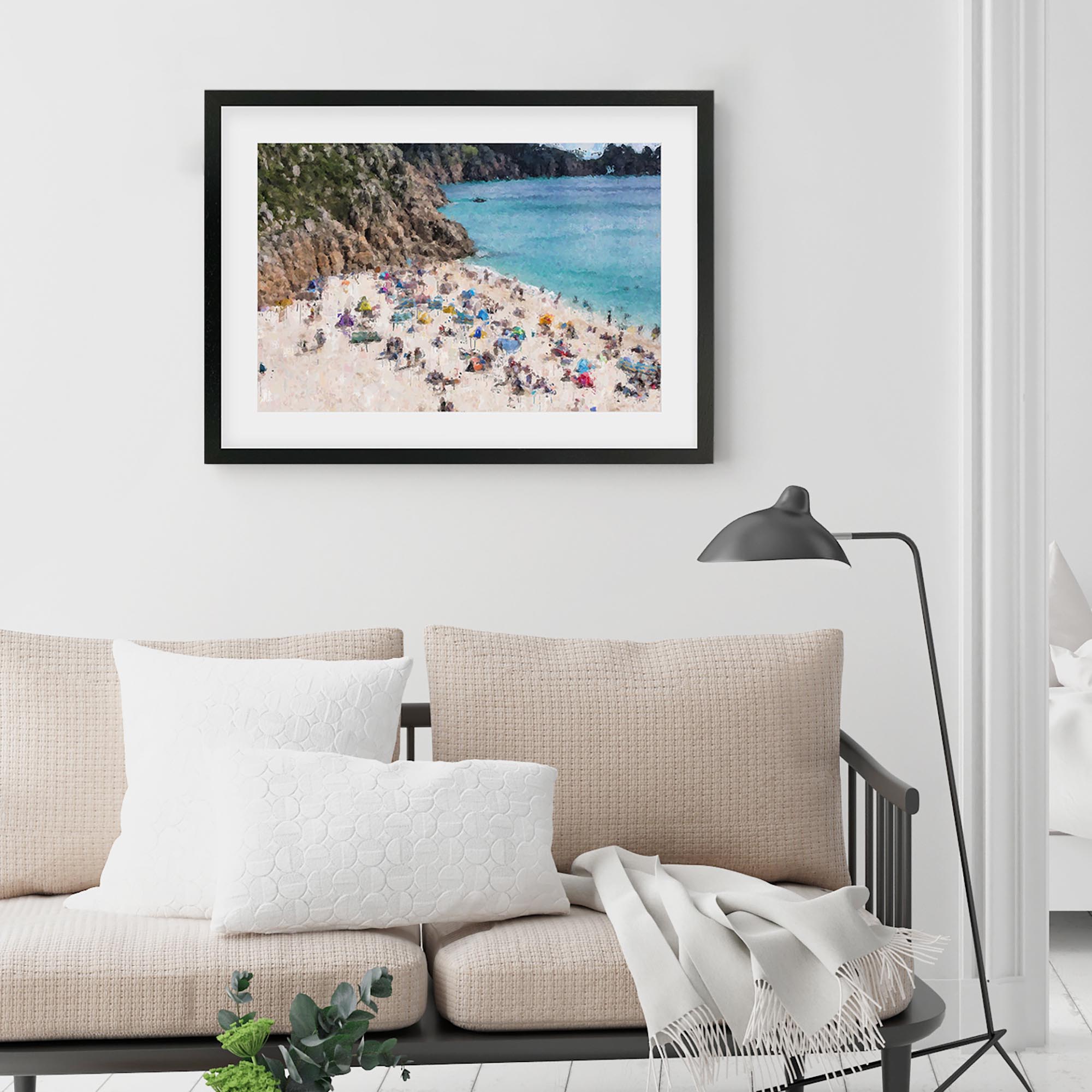 Sandy Beach Impressionist Framed Art