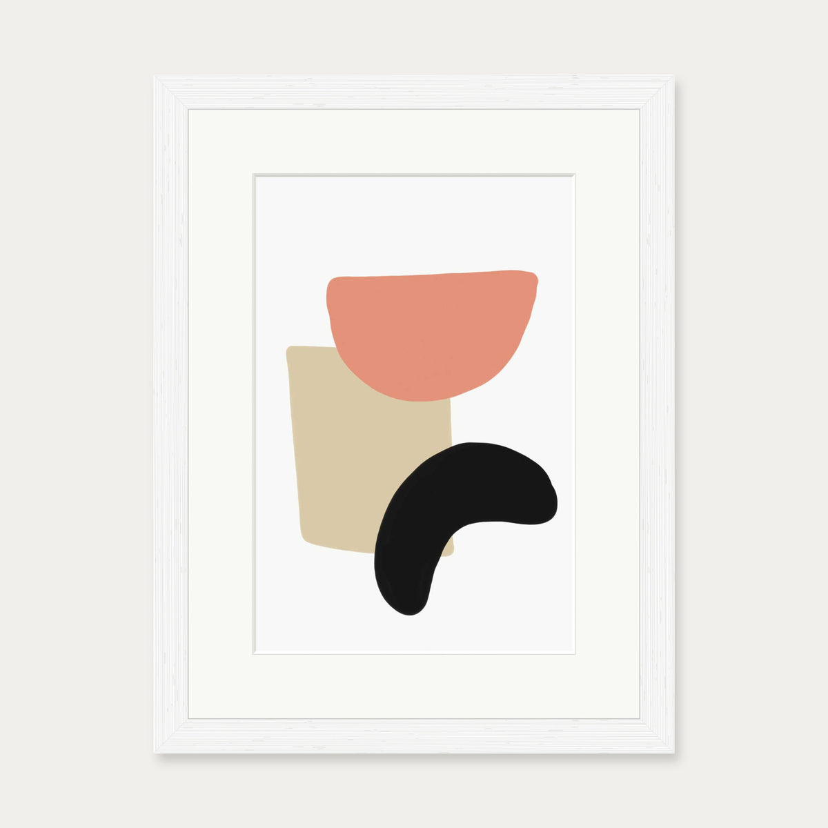 Bean And Shapes Art Print — 30 x 40 cm — White Frame
