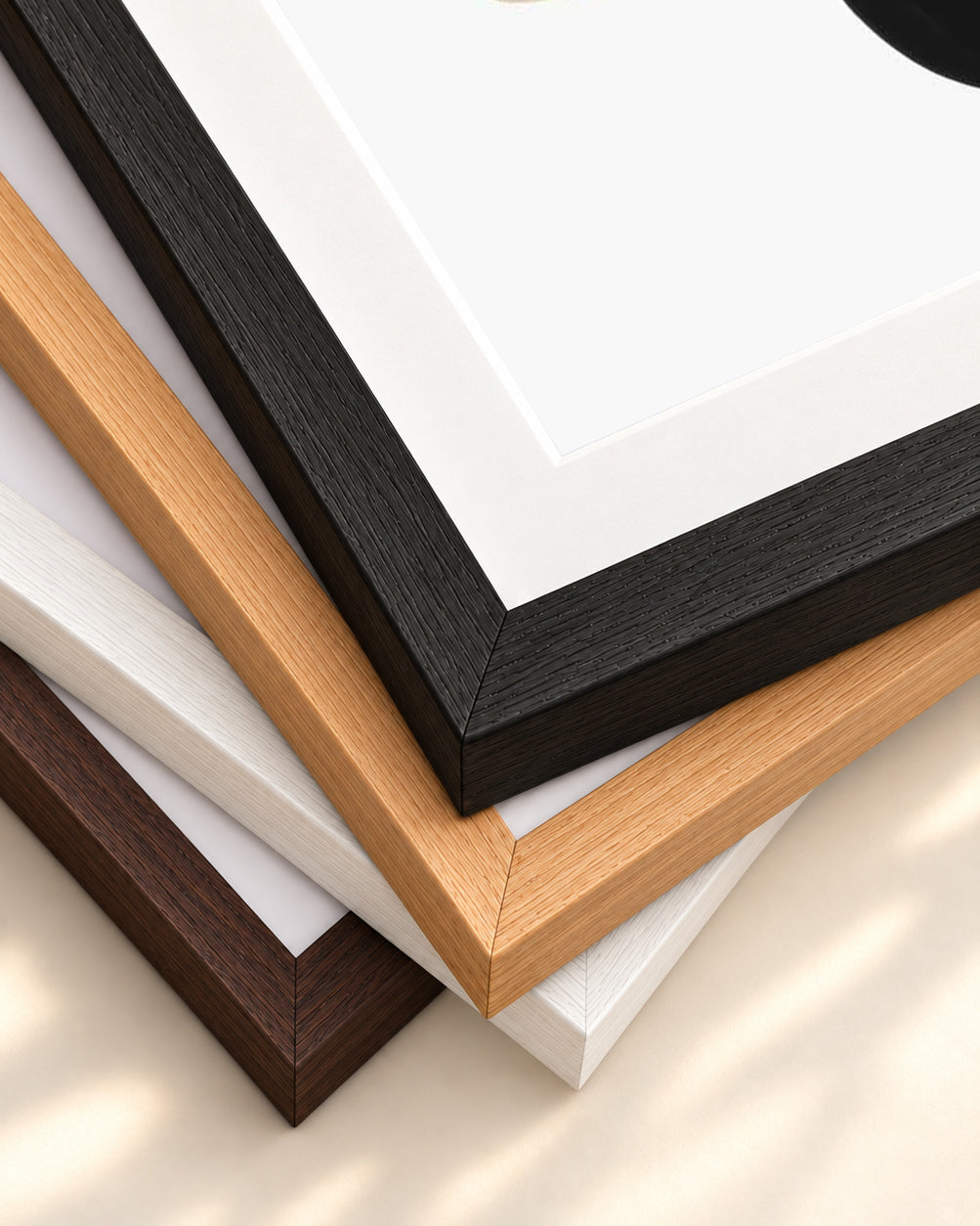Bean And Shapes Art Print — framed print corner with 5 cm mount and bevel