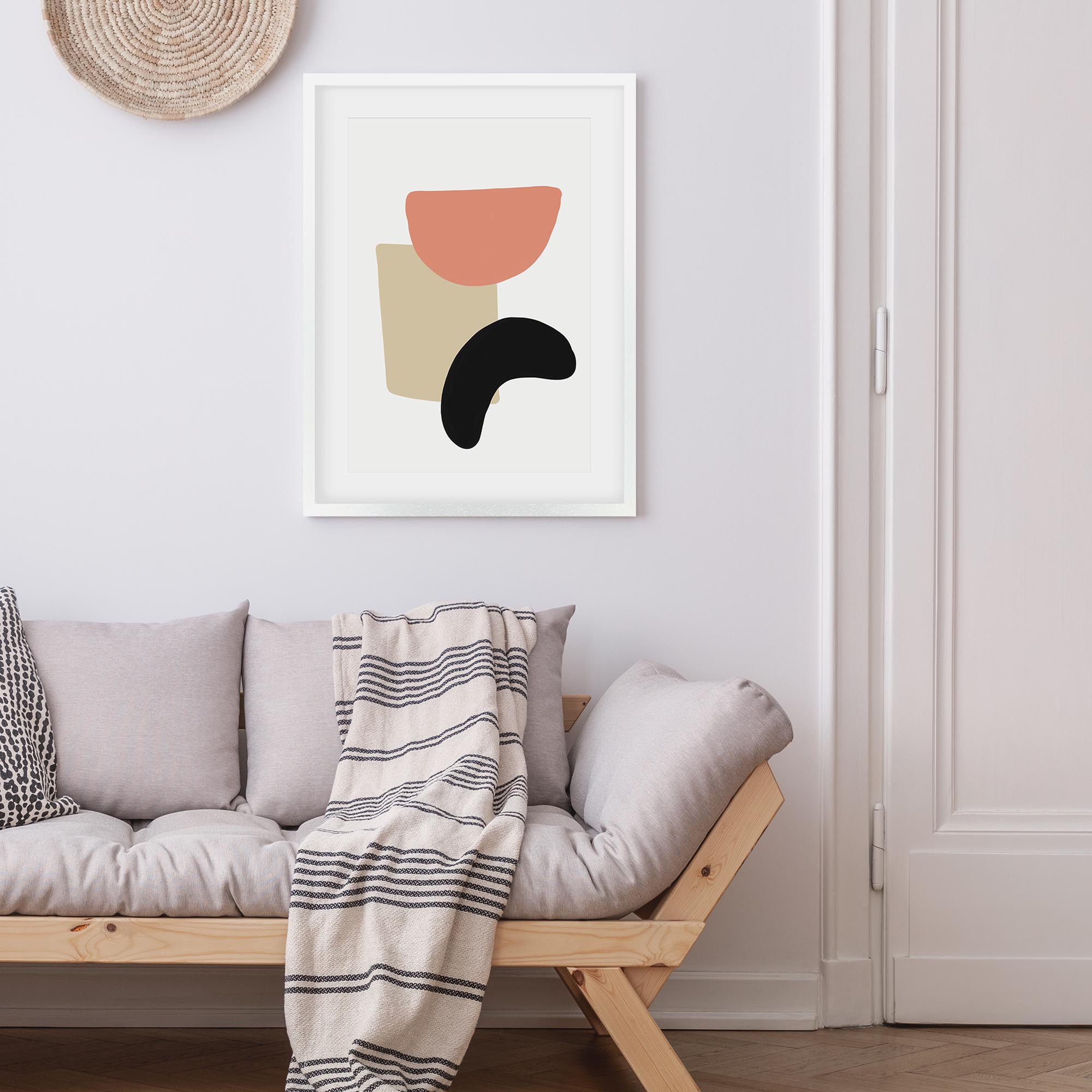 Bean And Shapes Framed Art