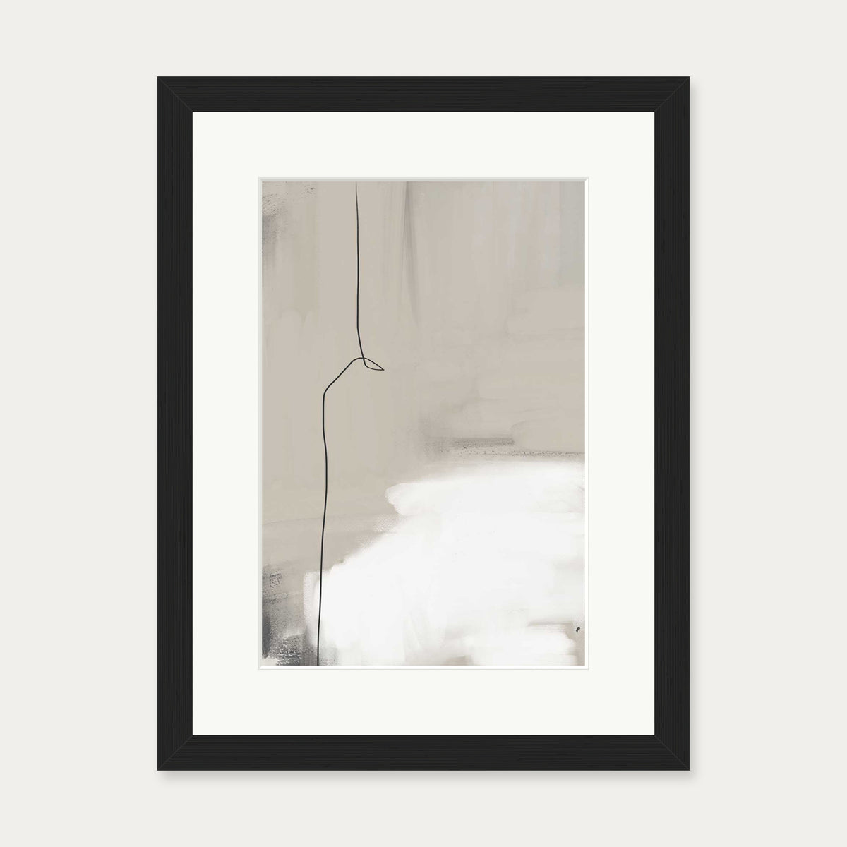 Beige Abstract Art Print — 30 x 40 cm — Black Frame