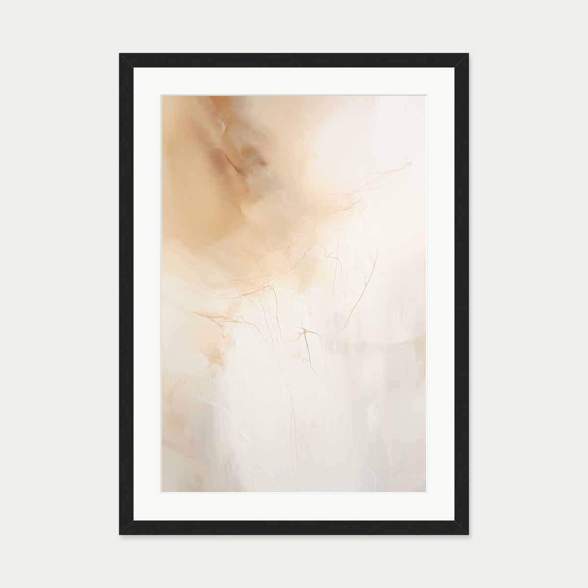 Beige Haze Art Print — 50 x 70 cm — Black Frame
