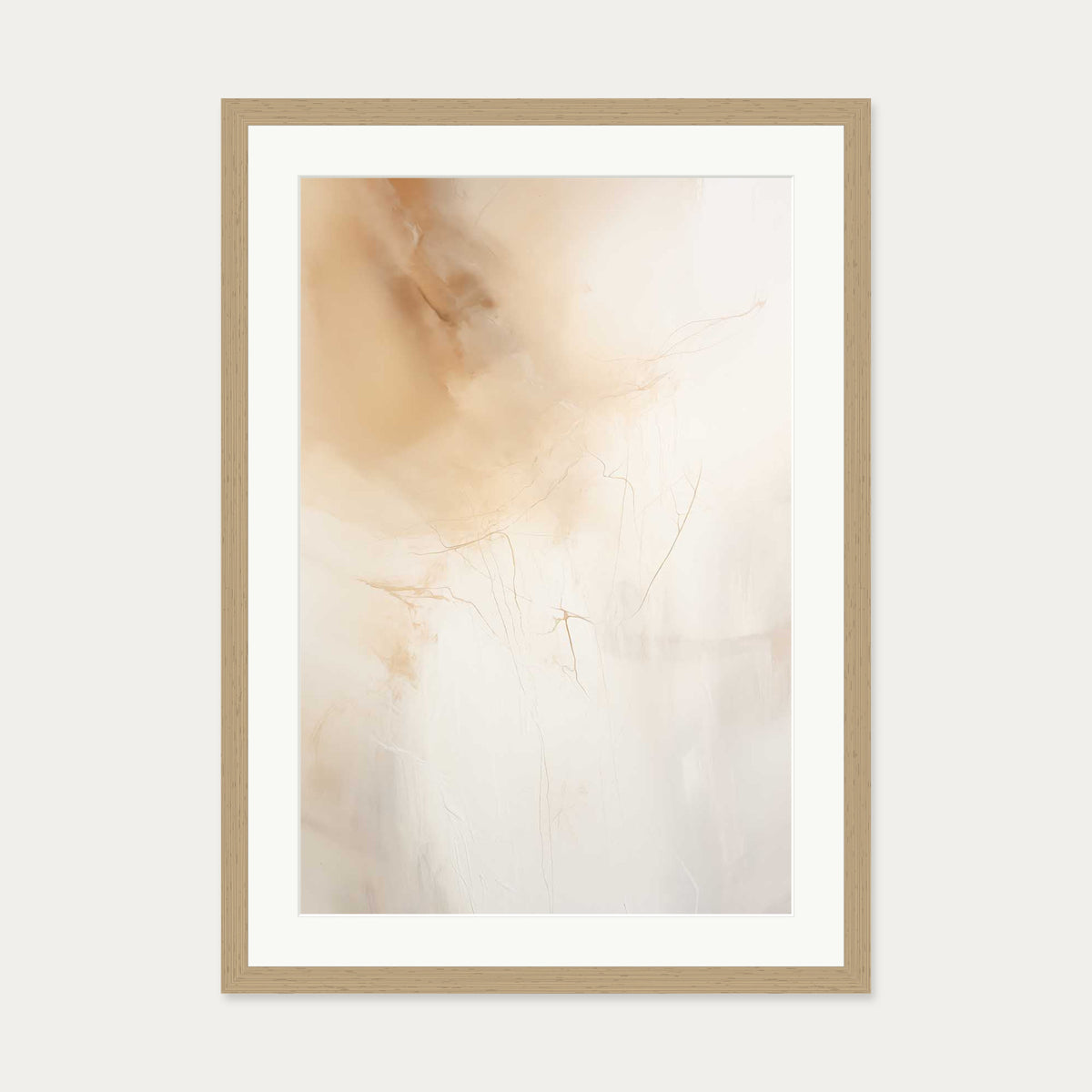Beige Haze Art Print — 50 x 70 cm — Oak Frame