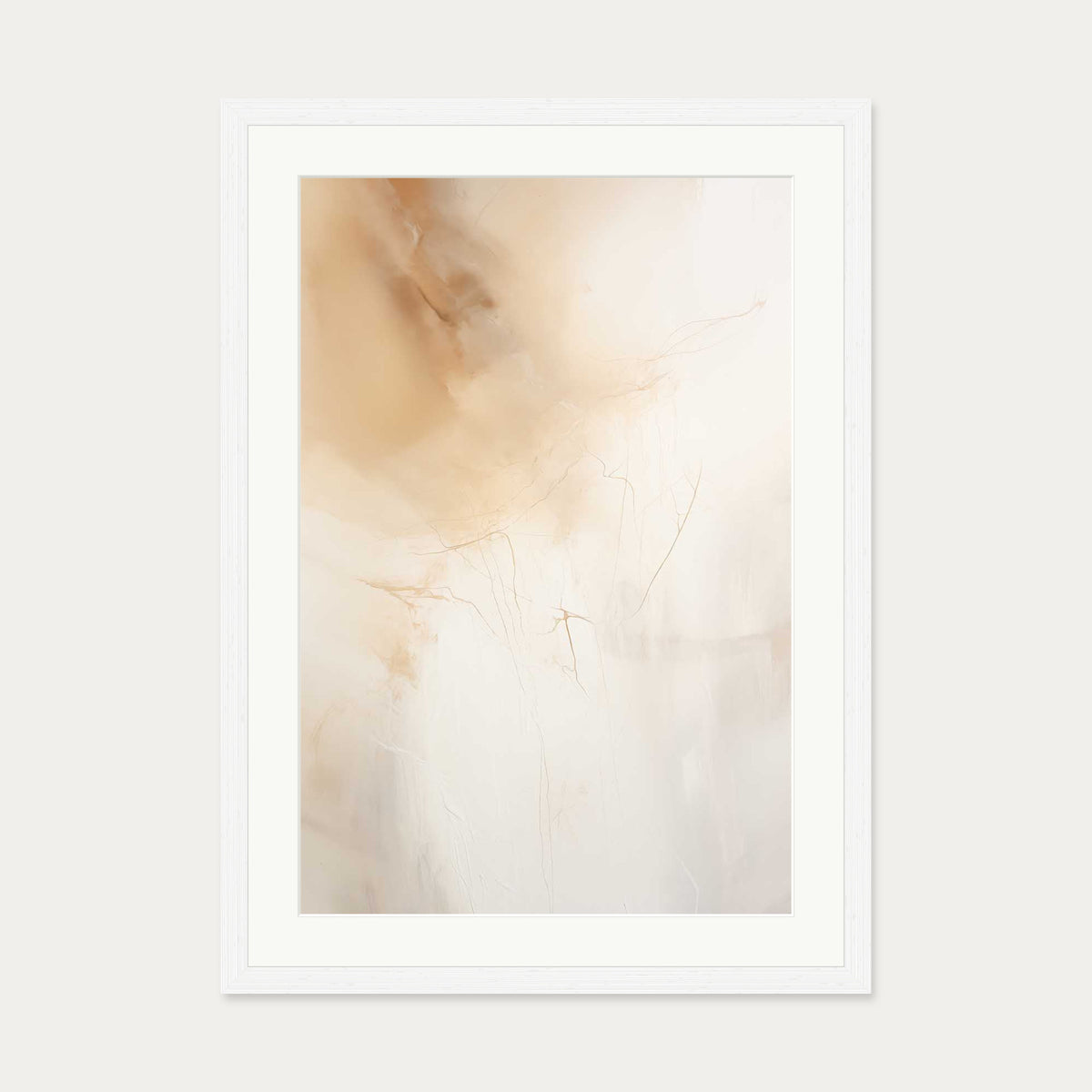Beige Haze Art Print — 50 x 70 cm — White Frame