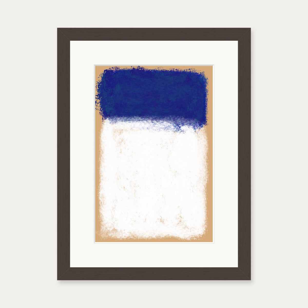 Beige On Blue Rothko Art Print — 30 x 40 cm — Brown Frame