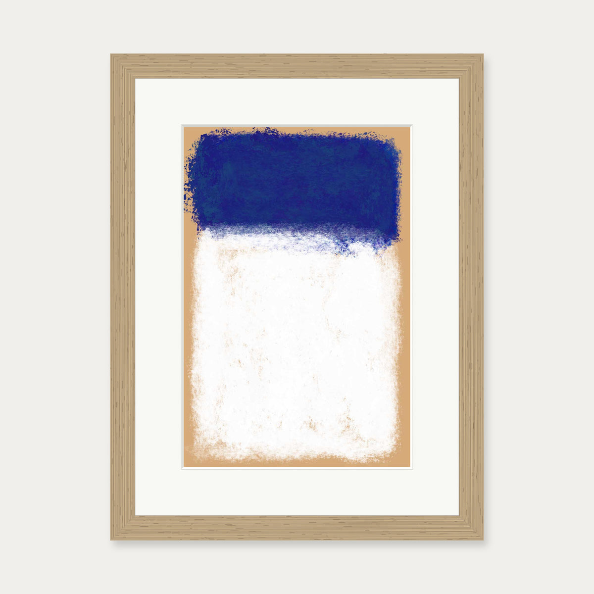 Beige On Blue Rothko Art Print — 30 x 40 cm — Oak Frame