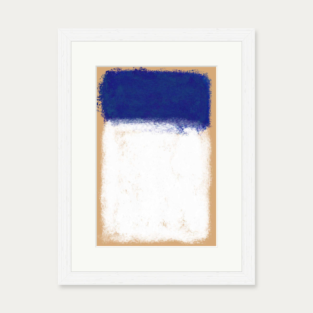 Beige On Blue Rothko Art Print — 30 x 40 cm — White Frame