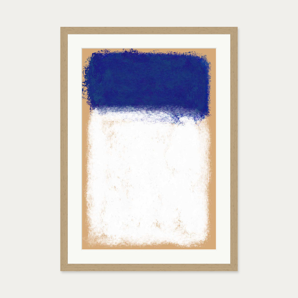Beige On Blue Rothko Art Print — 50 x 70 cm — Oak Frame